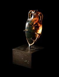 A Roman Natural Amber Amphoriskos Pendant