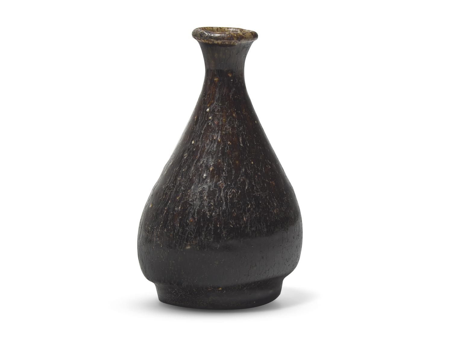A Small Korean Brown Glazed Stoneware Bottle Vase