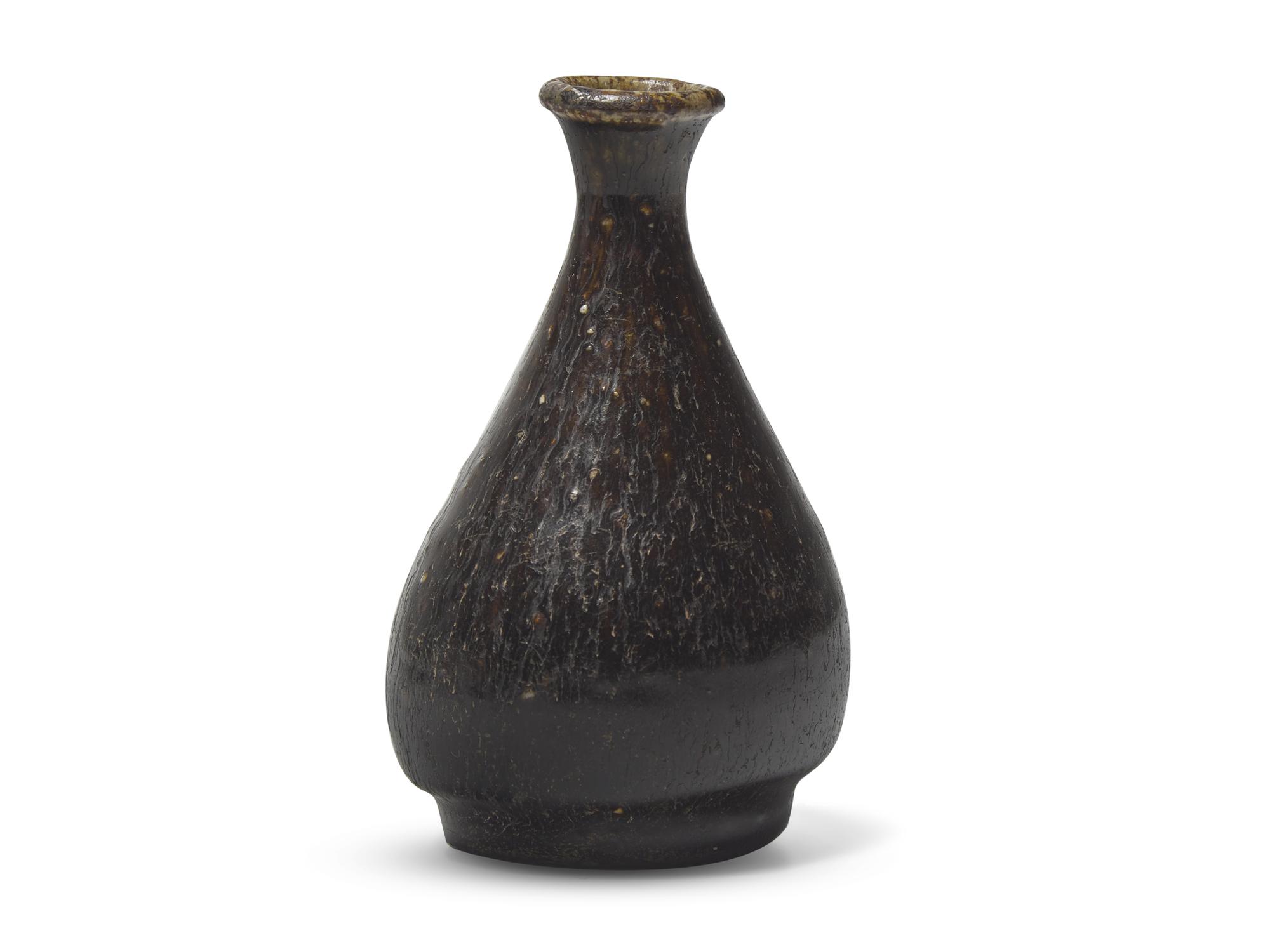 A Small Korean Brown Glazed Stoneware Bottle Vase