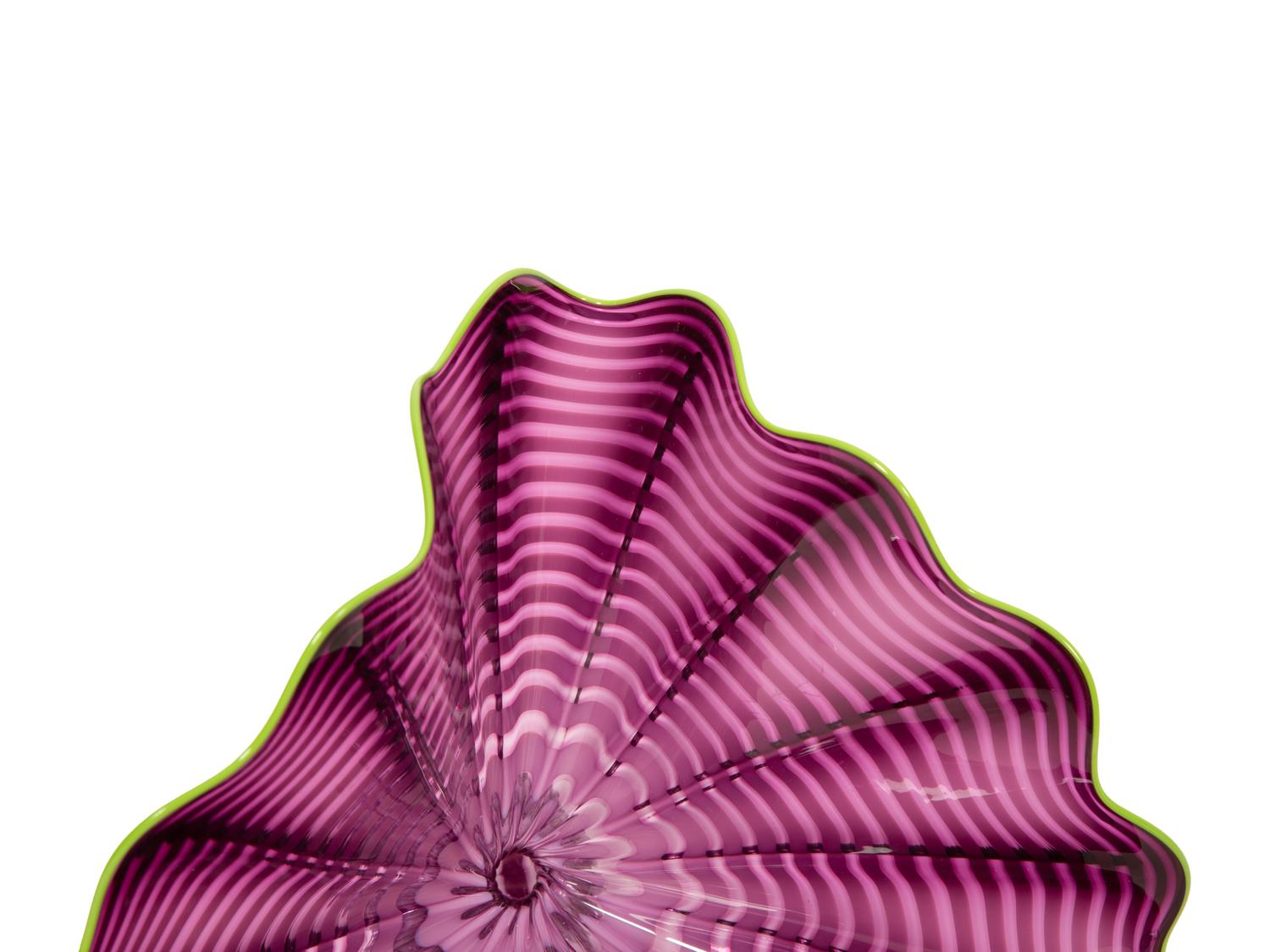 Two-Piece Persian Glass Set in Amethyst with Green Lip
