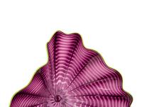 Two-Piece Persian Glass Set in Amethyst with Green Lip