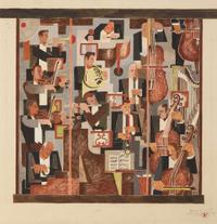 Benton Murdoch Spruance (American, 1904-1967) - Philadelphia Orchestra (Study for a Mural)