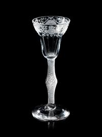 A Group of Three Engraved Wine Glasses