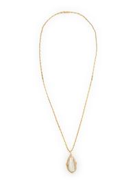 BAROQUE CULTURED PEARL, DIAMOND, AND YELLOW GOLD PENDANT NECKLACE
