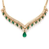 EMERALD AND DIAMOND COLLAR NECKLACE