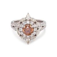 NATURAL FANCY DEEP BROWN-ORANGE DIAMOND AND DIAMOND RING