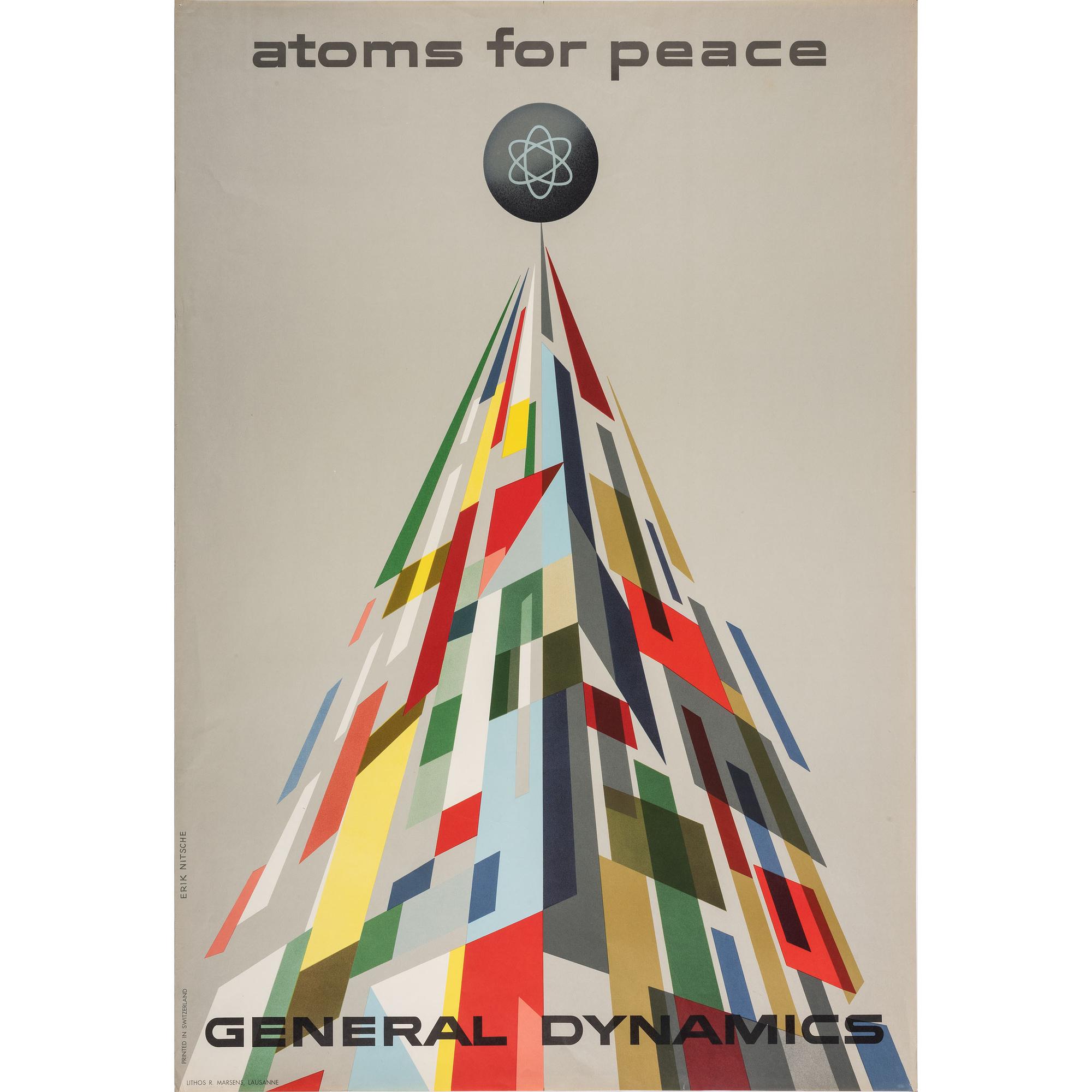 An Erik Nitsche Poster for Atoms for Peace General Dynamics, 1955