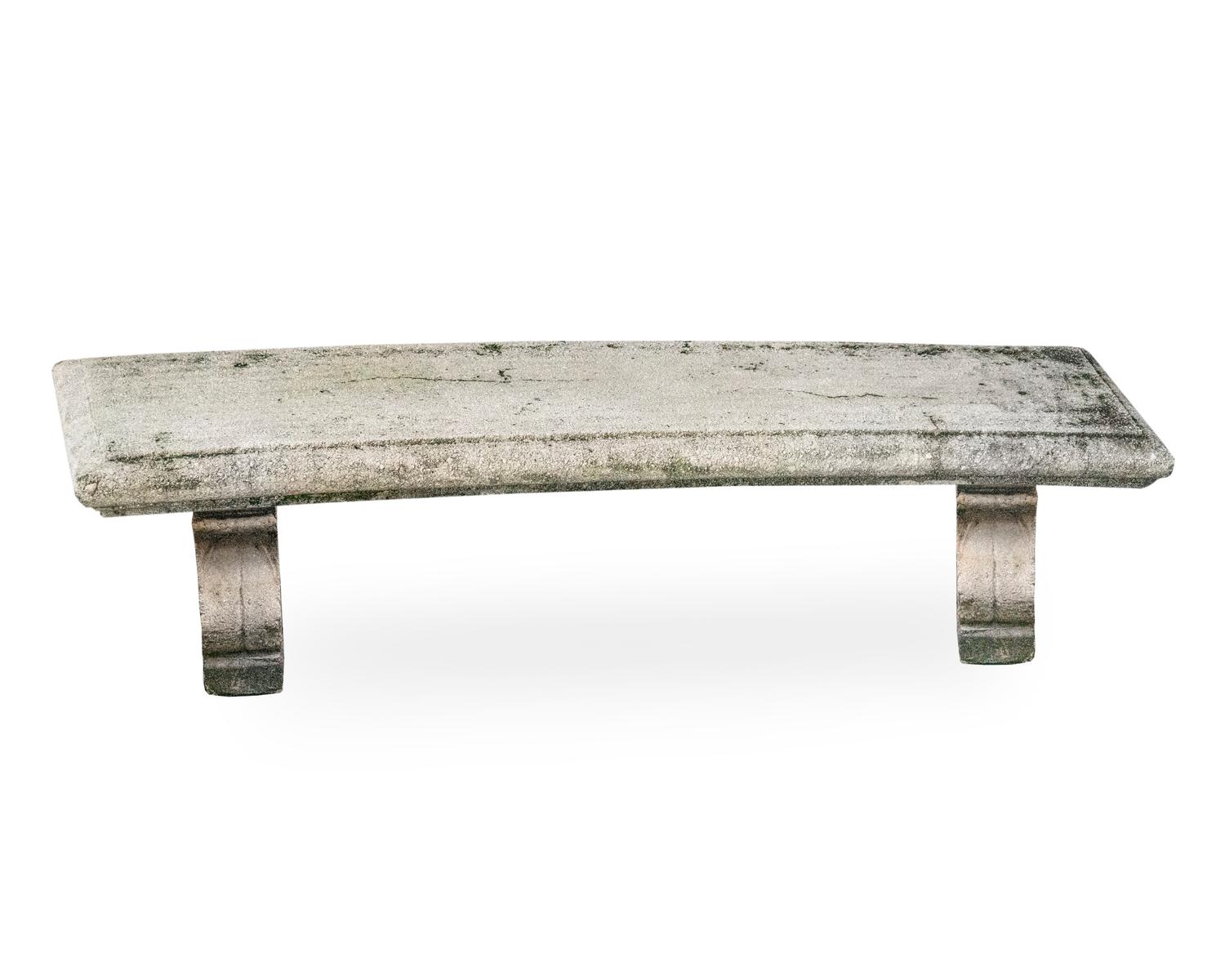 A Neoclassical Style Cast Stone Bench — 20TH CENTURY