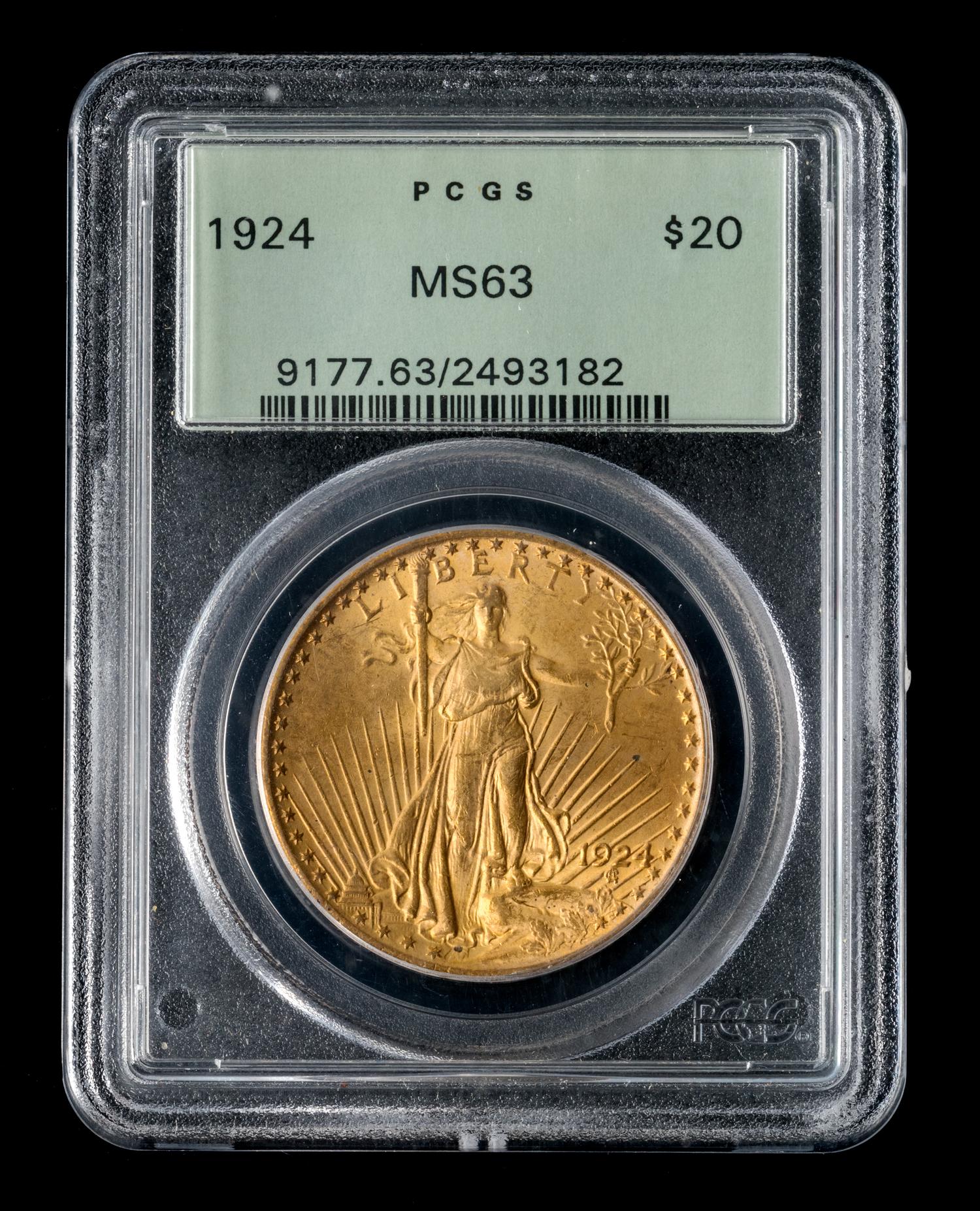 A United States 1924 St. Gaudens $20 Gold Coin