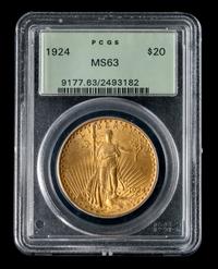 A United States 1924 St. Gaudens $20 Gold Coin