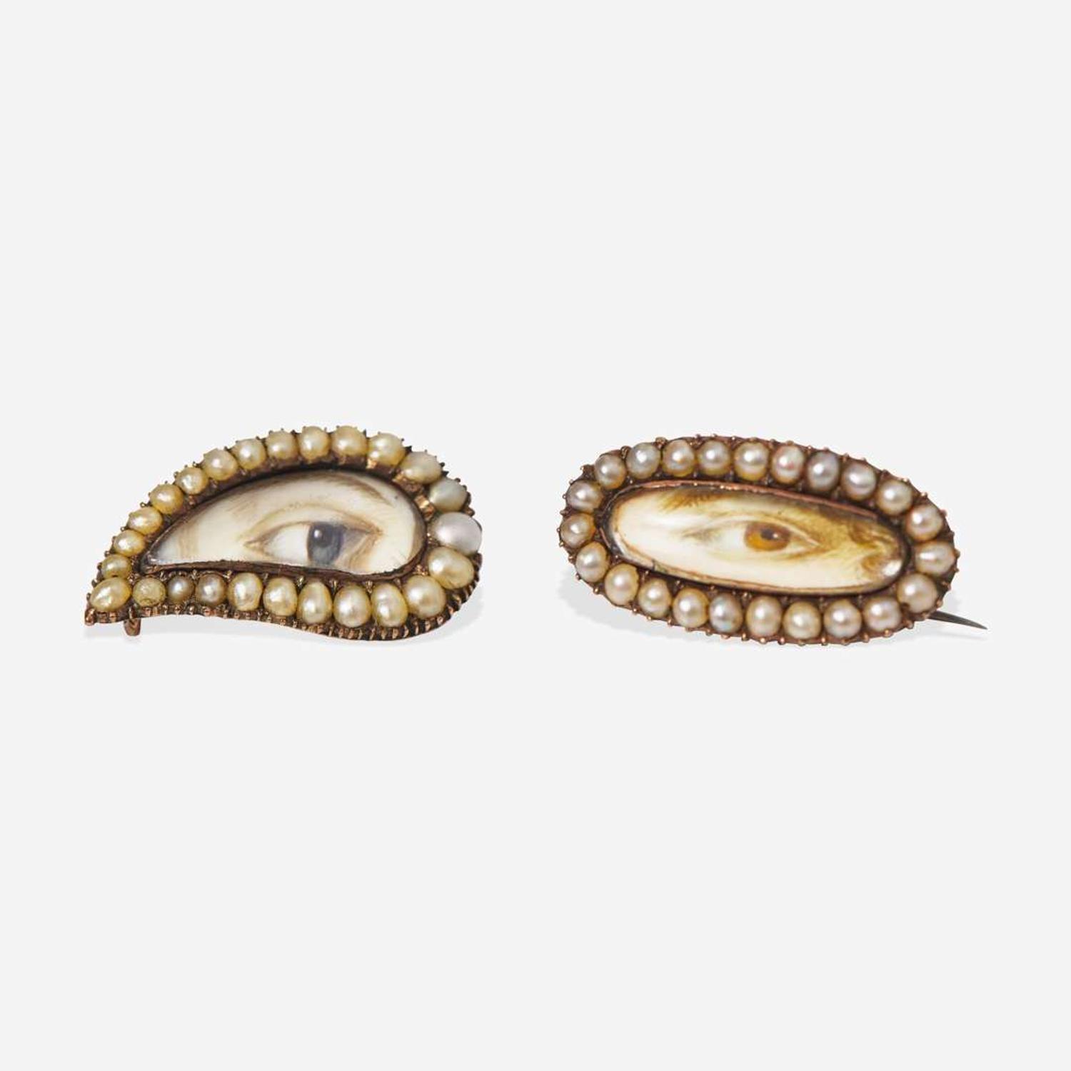 Two Georgian "Lover's Eye" brooches early 19th century