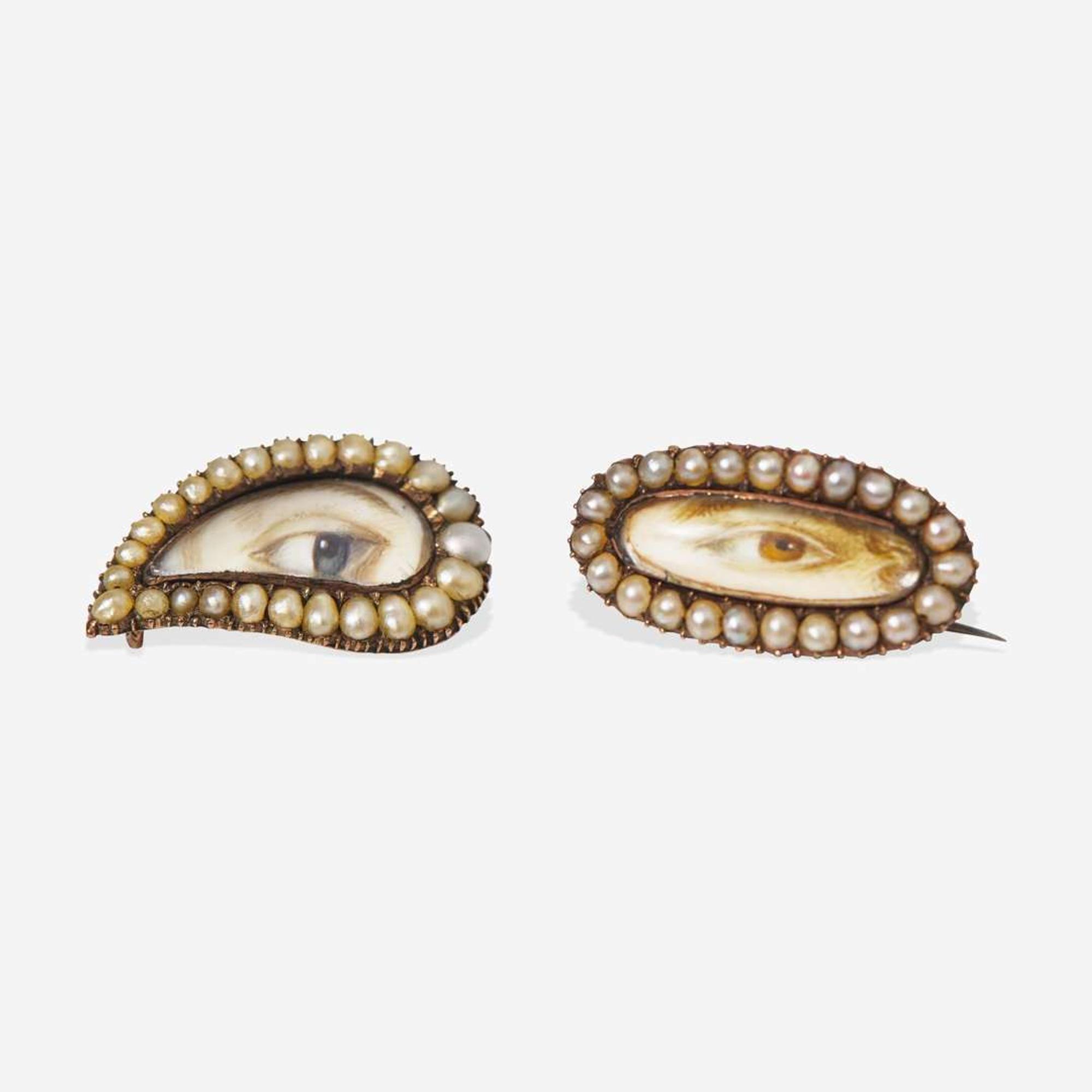 Two Georgian "Lover's Eye" brooches early 19th century