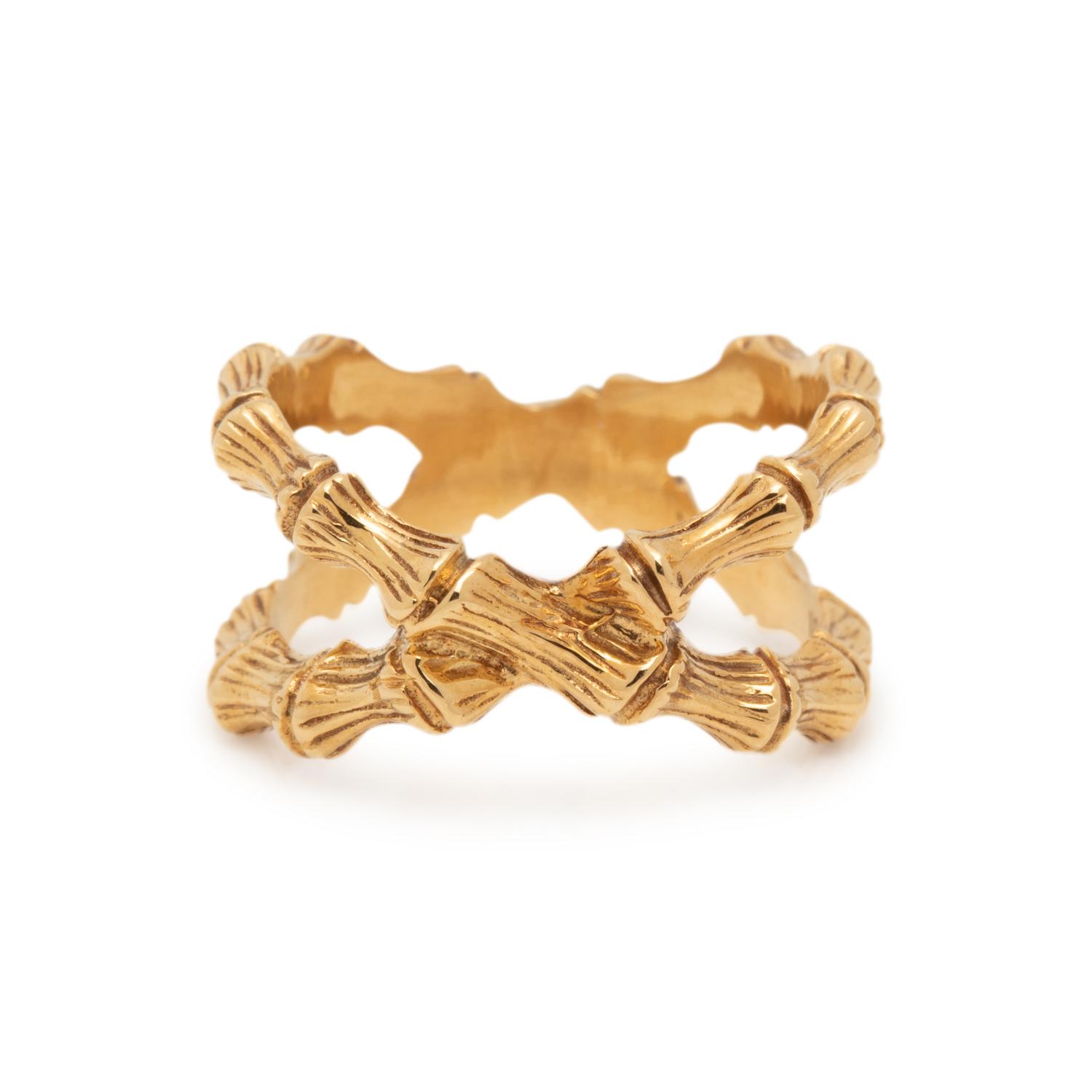 YELLOW GOLD BAMBOO RING