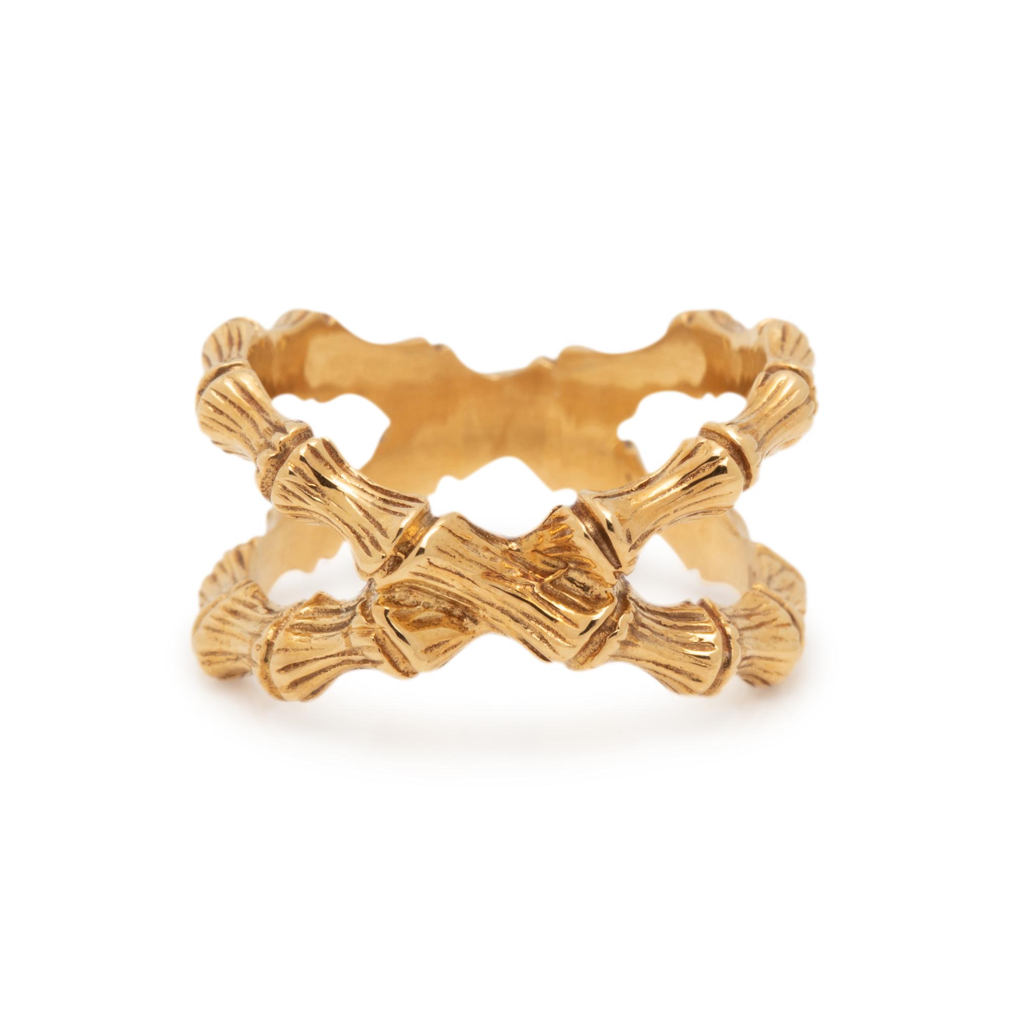 YELLOW GOLD BAMBOO RING