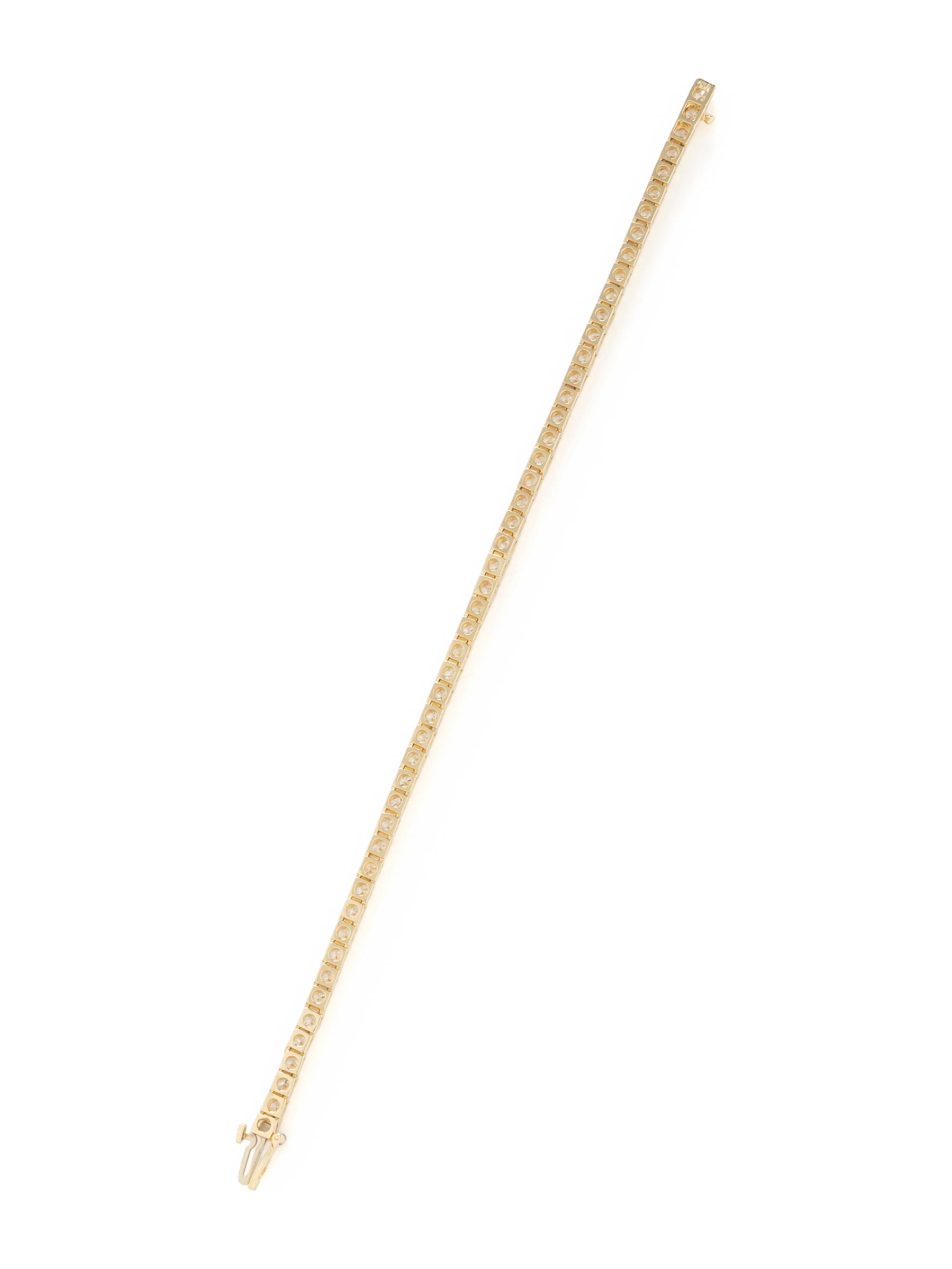 YELLOW GOLD AND DIAMOND LINE BRACELET