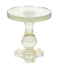 A Mid-Century Solid Glass Pedestal Table Heigh 16 1/4 x diameter 14 1/2 inches. — 20TH CENTURY