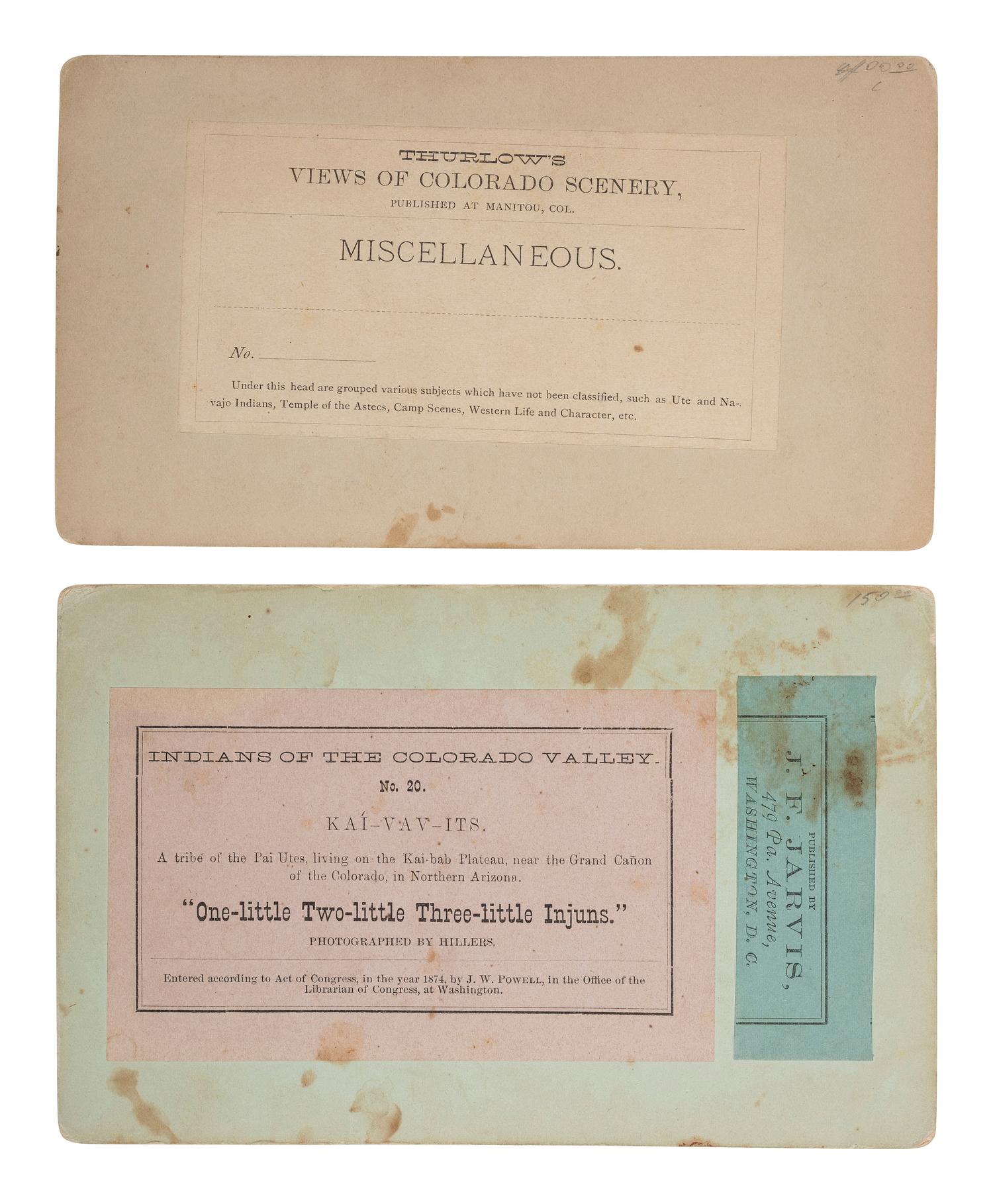[NATIVE AMERICANS]. A group of 2 stereoviews of Ute Indians, incl. Chief Ouray.