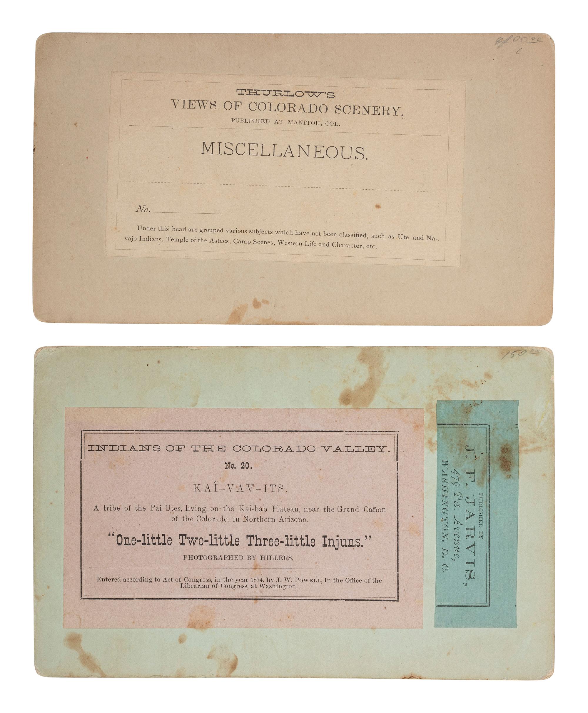 [NATIVE AMERICANS]. A group of 2 stereoviews of Ute Indians, incl. Chief Ouray.