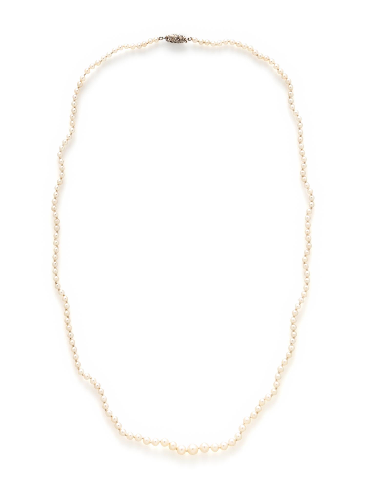 NATURAL PEARL AND DIAMOND NECKLACE