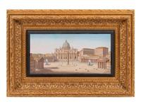 A Large Italian Micromosaic Plaque of Piazza San Pietro