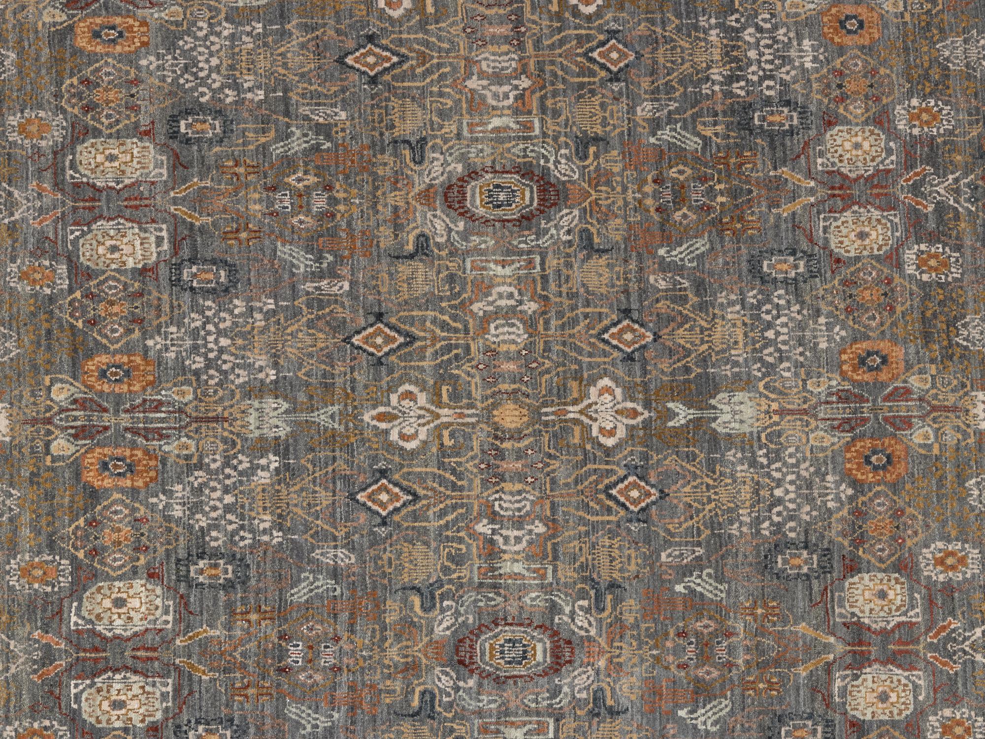 A Contemporary Fireplace-Fitted Wool Rug