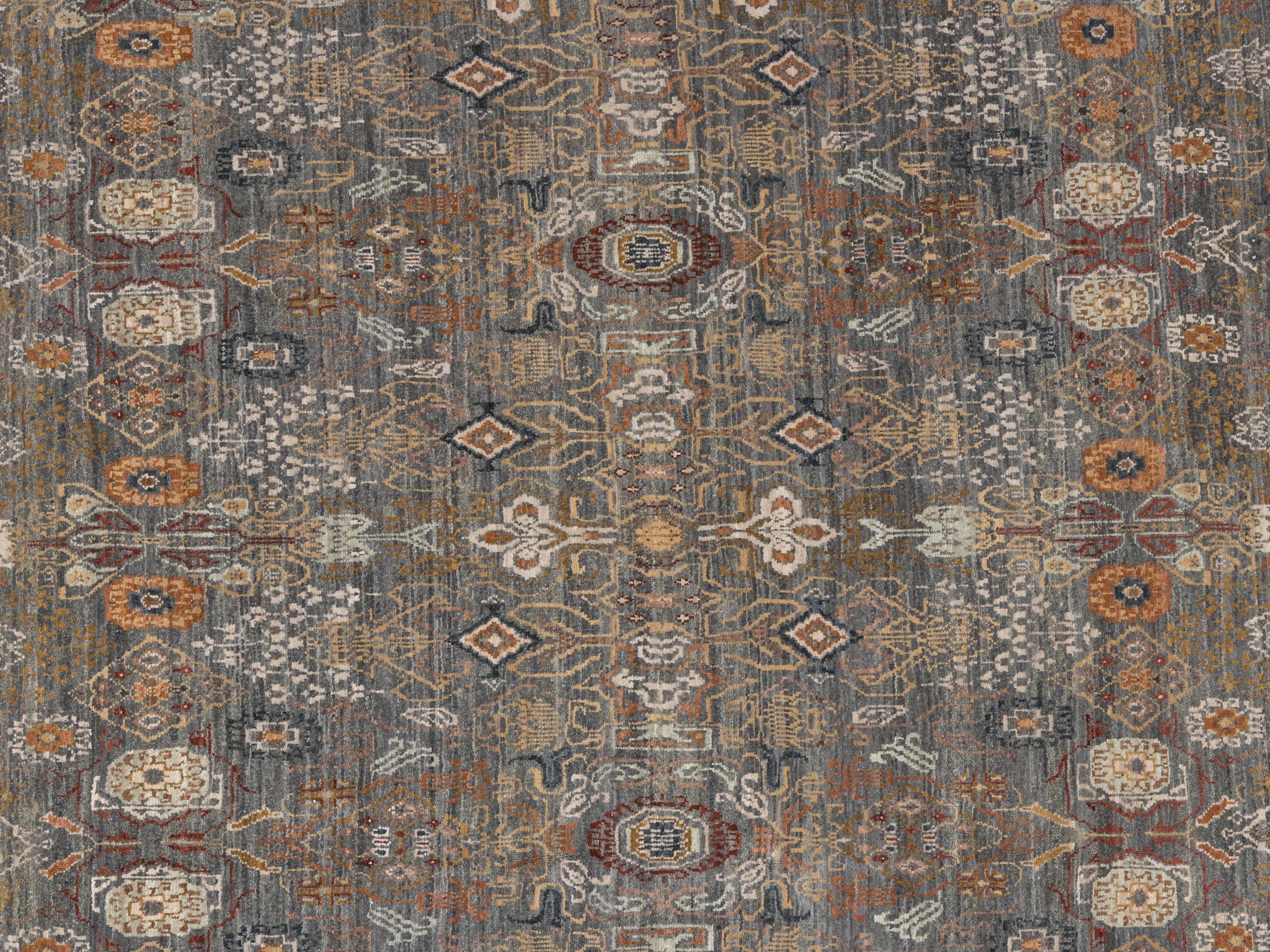 A Contemporary Fireplace-Fitted Wool Rug