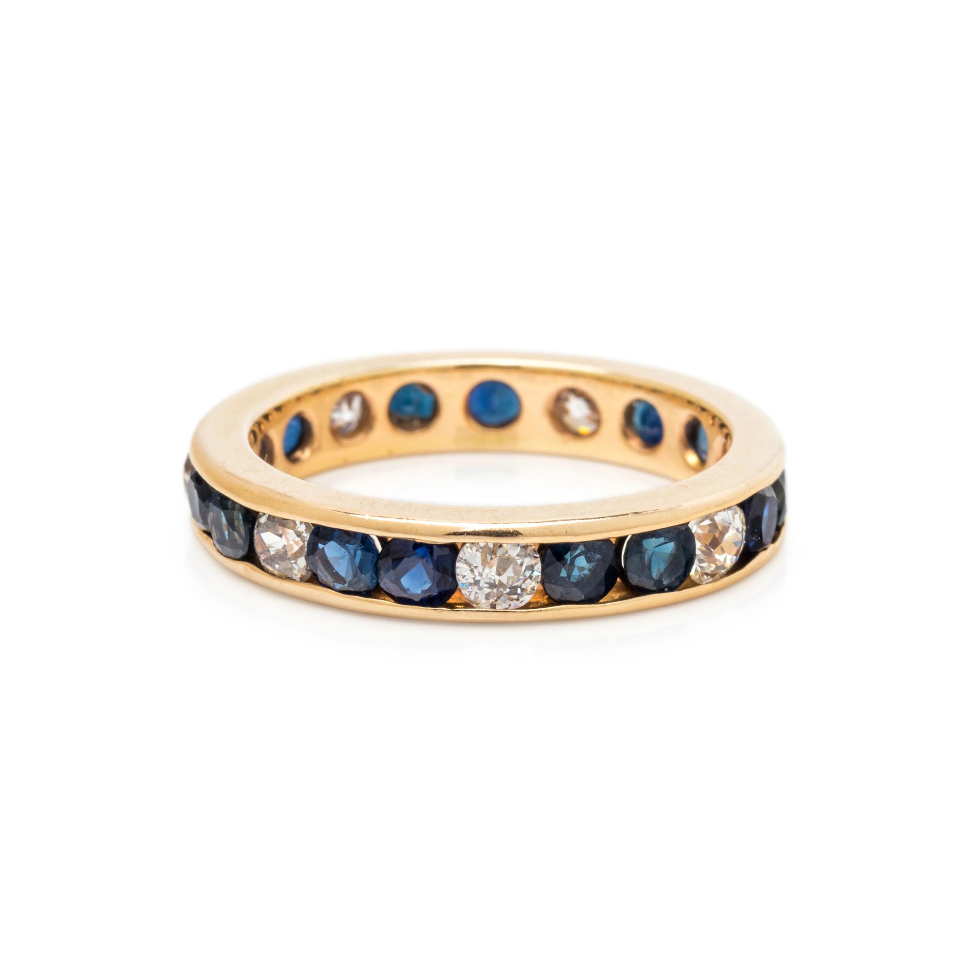 SAPPHIRE AND DIAMOND ETERNITY BAND