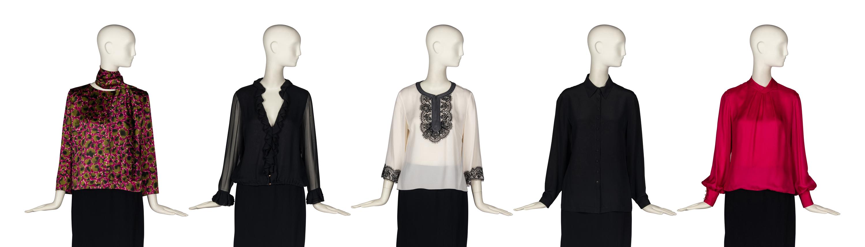Five Designer Blouses Including Andrew Gn, Gianni Versace and Gucci