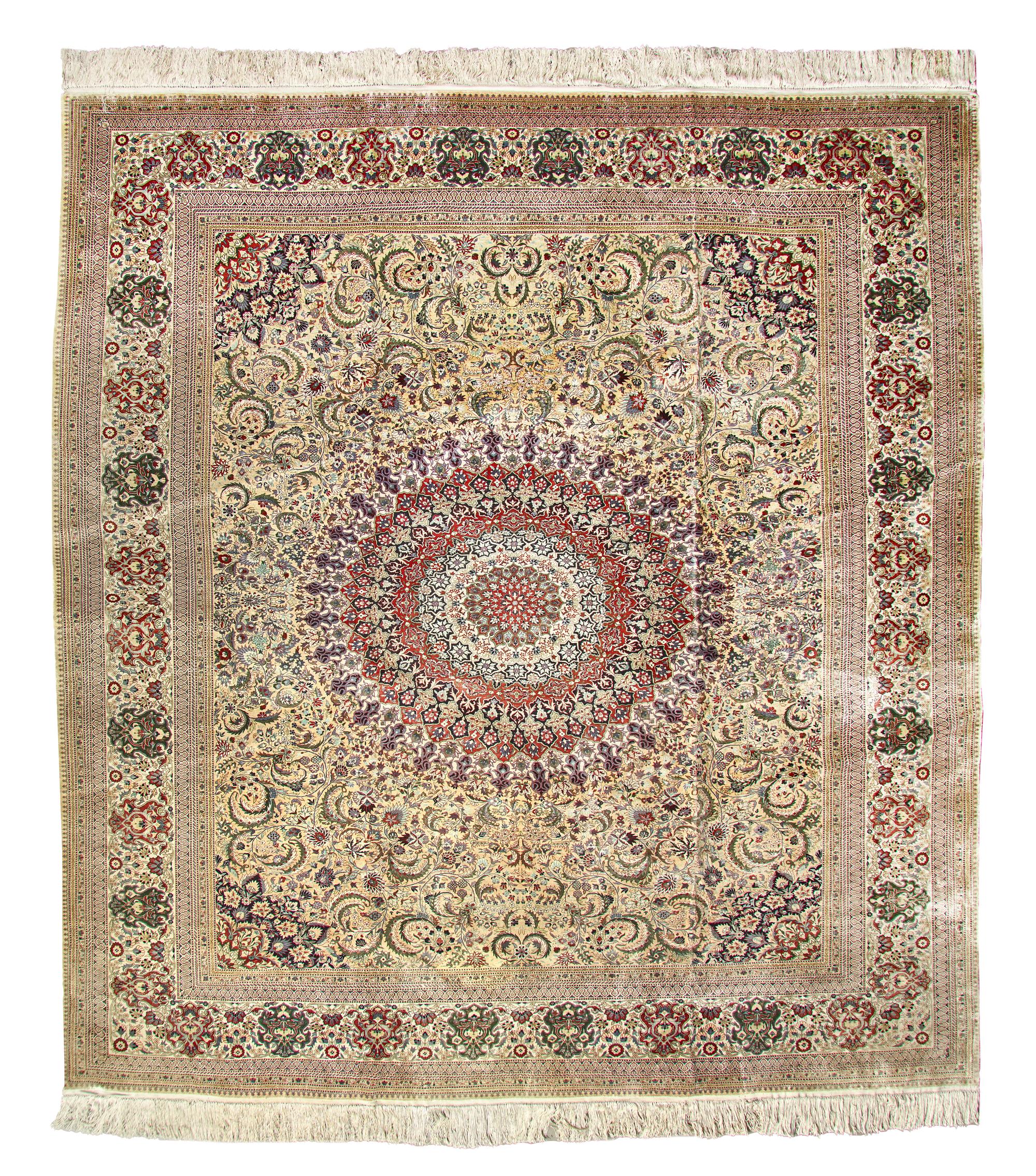An Isfahan Wool and Silk Composite Rug