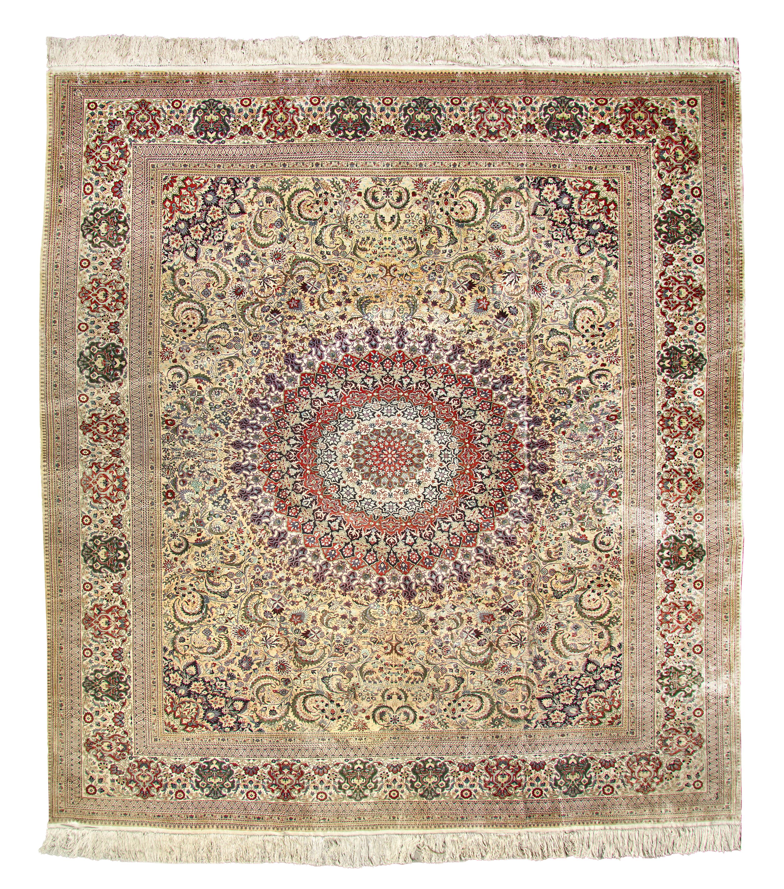 An Isfahan Wool and Silk Composite Rug
