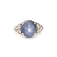 STAR SAPPHIRE AND DIAMOND RING