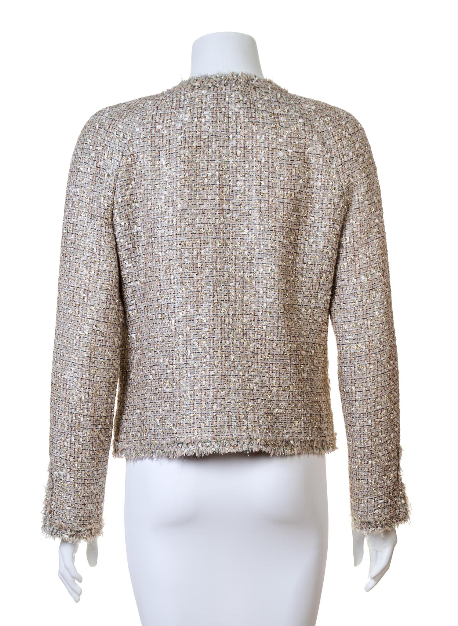 A Chanel Multicolor Boucle Shimmer Jacket, Size 40.