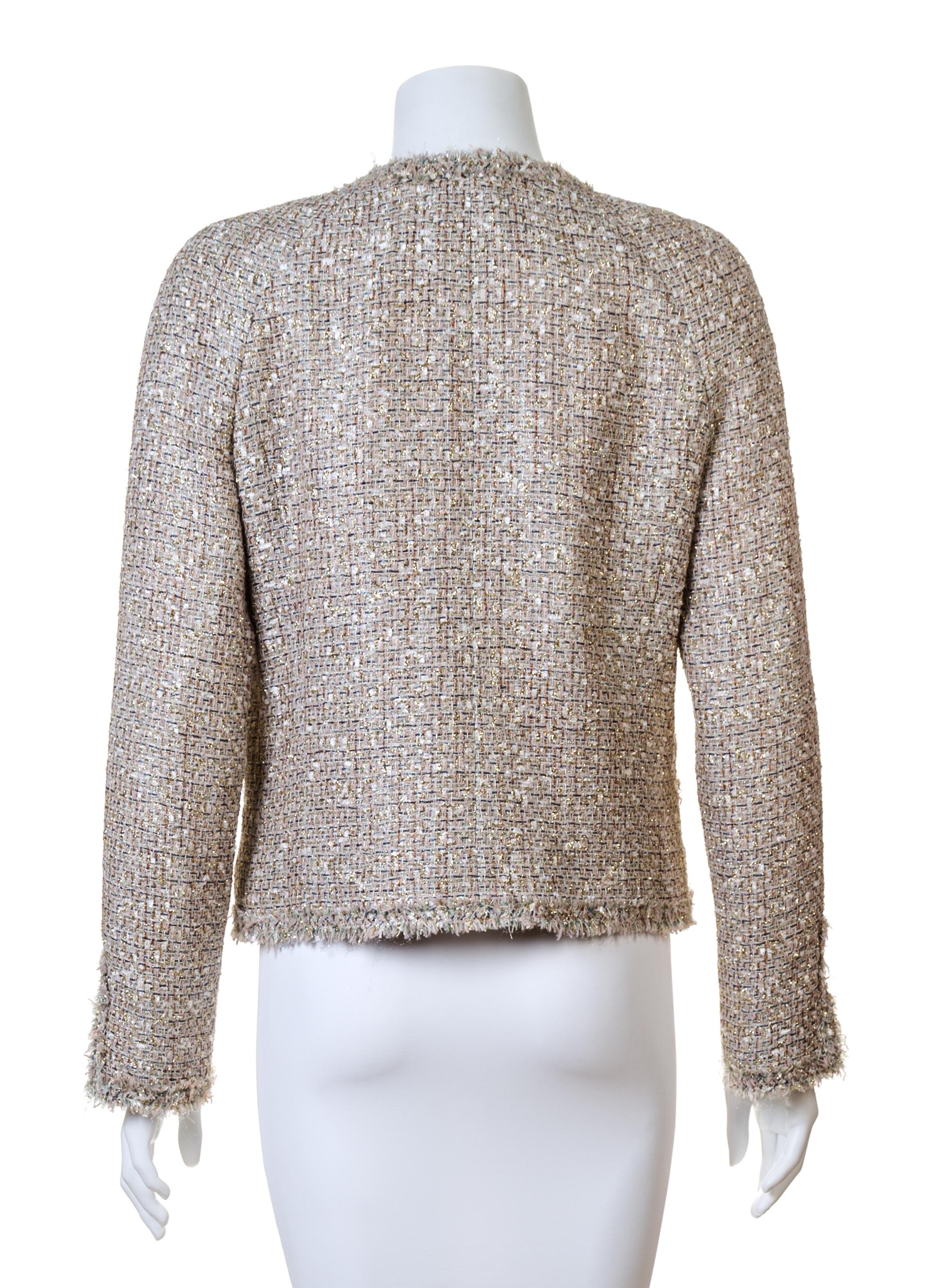 A Chanel Multicolor Boucle Shimmer Jacket, Size 40.