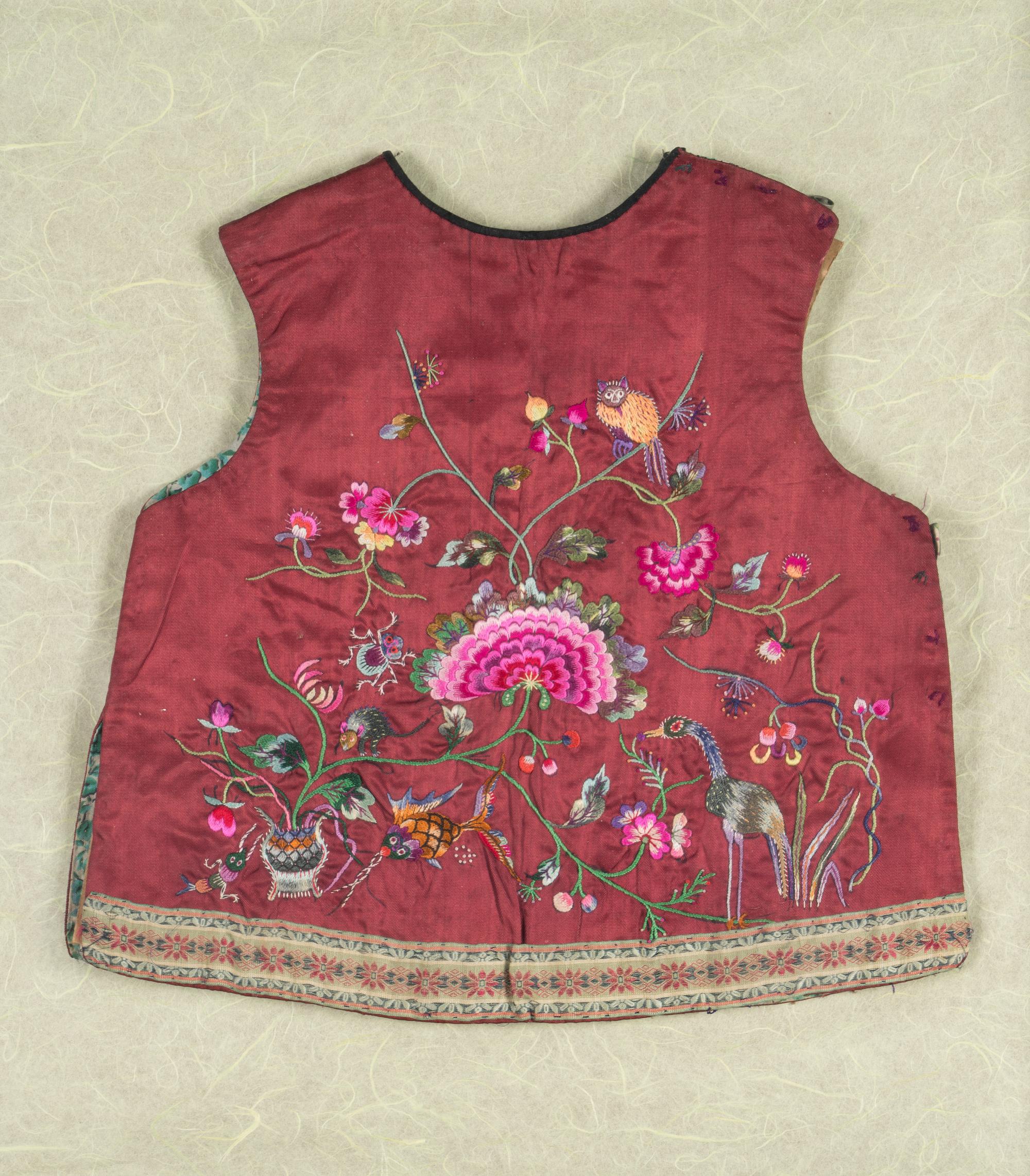 Two Chinese Embroidered Silk Articles