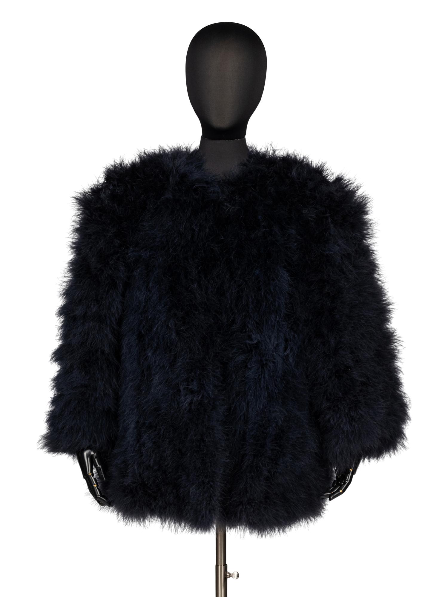 Saint Laurent Rive Gauche, Blue Feather Jacket