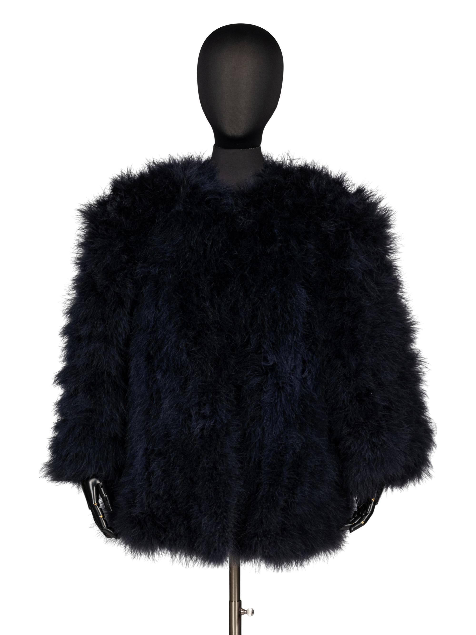 Saint Laurent Rive Gauche, Blue Feather Jacket