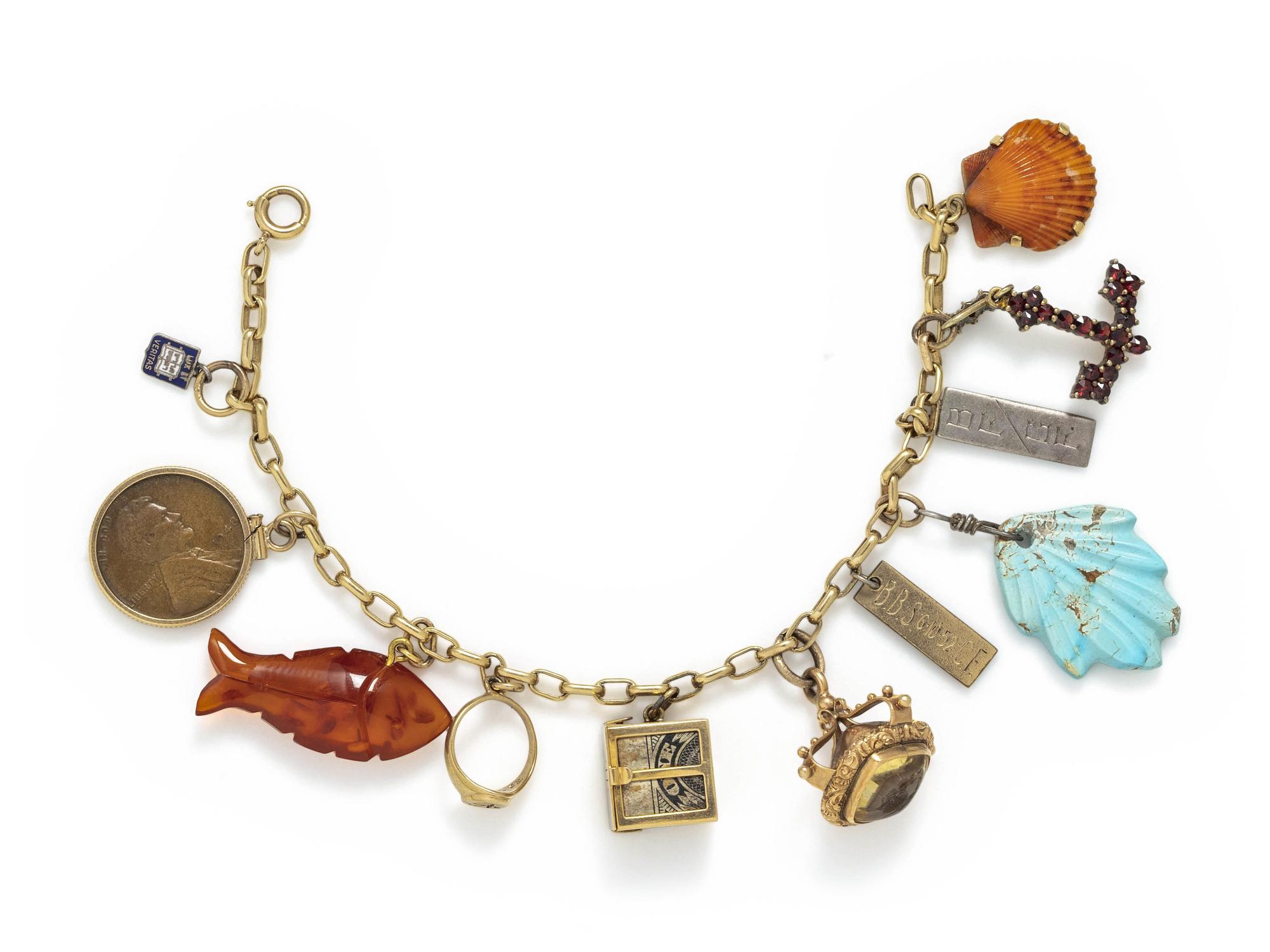YELLOW GOLD AND MULTIGEM CHARM BRACELET