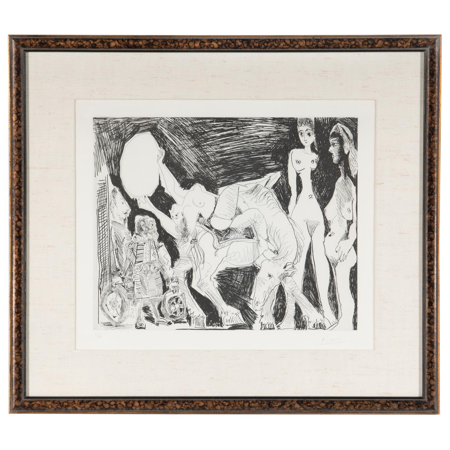 Pablo Picasso (Spanish, 1881-1973) — Cirque: écuyère, femmes et spectateurs, dont un garagiste déguisé (from Séries 347 ), 1968