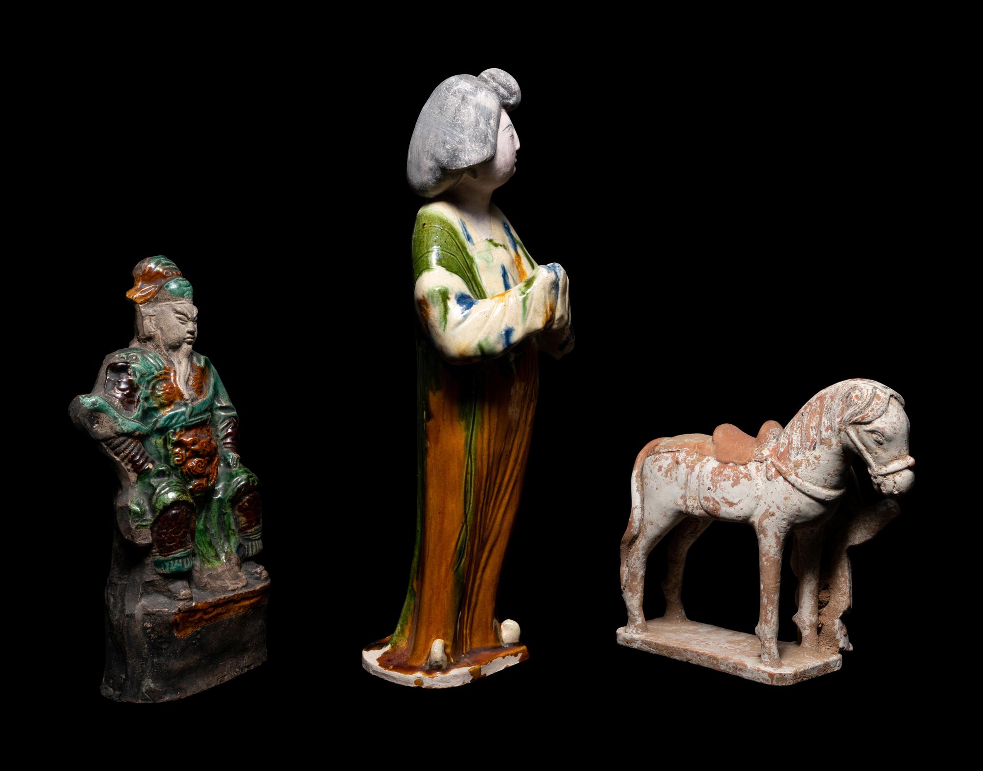 Three Chinese Pottery Figures