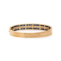 YELLOW GOLD, SAPPHIRE AND DIAMOND BANGLE BRACELET