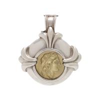 ESTI FREDERICA, SILVER AND YELLOW GOLD PENDANT