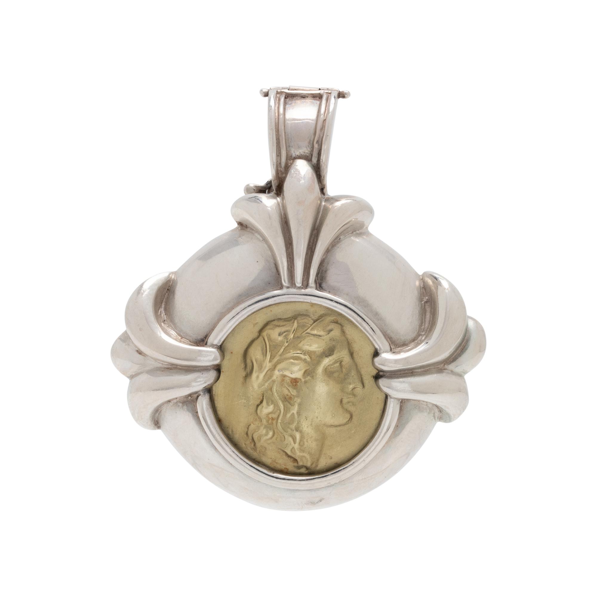 ESTI FREDERICA, SILVER AND YELLOW GOLD PENDANT