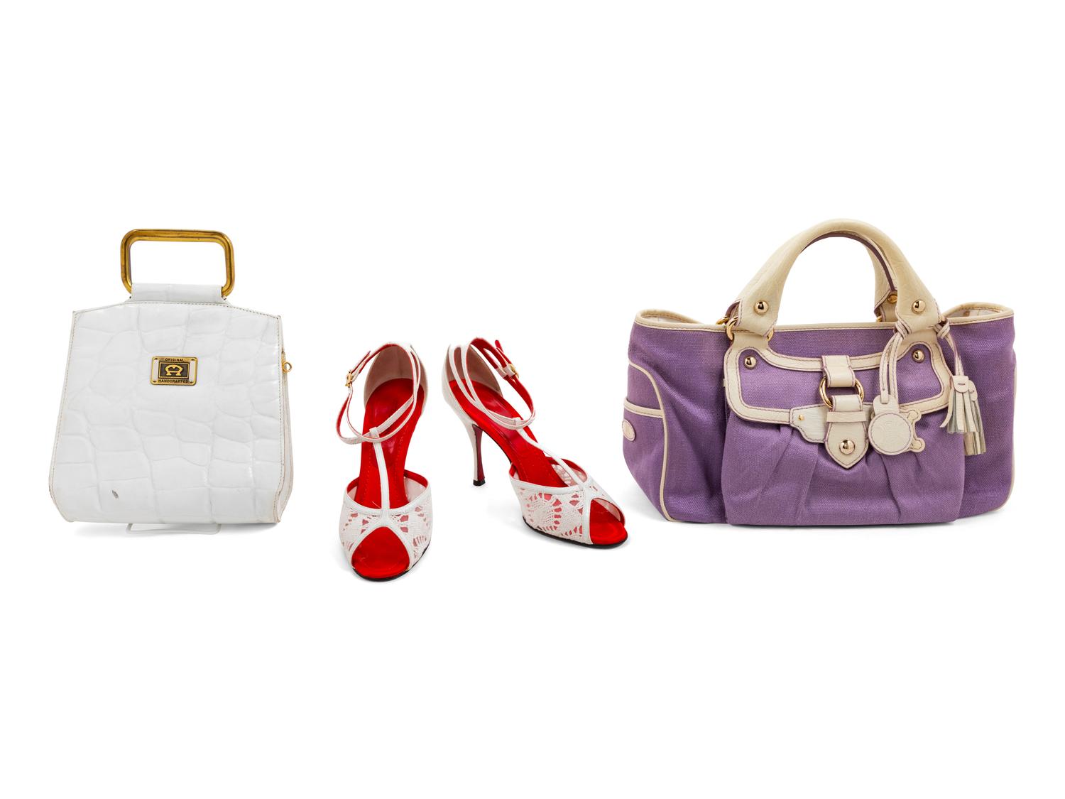 Two Handbags; Etienne Singer Handbag, Celine Handbag and Dolce & Gabbana Heels