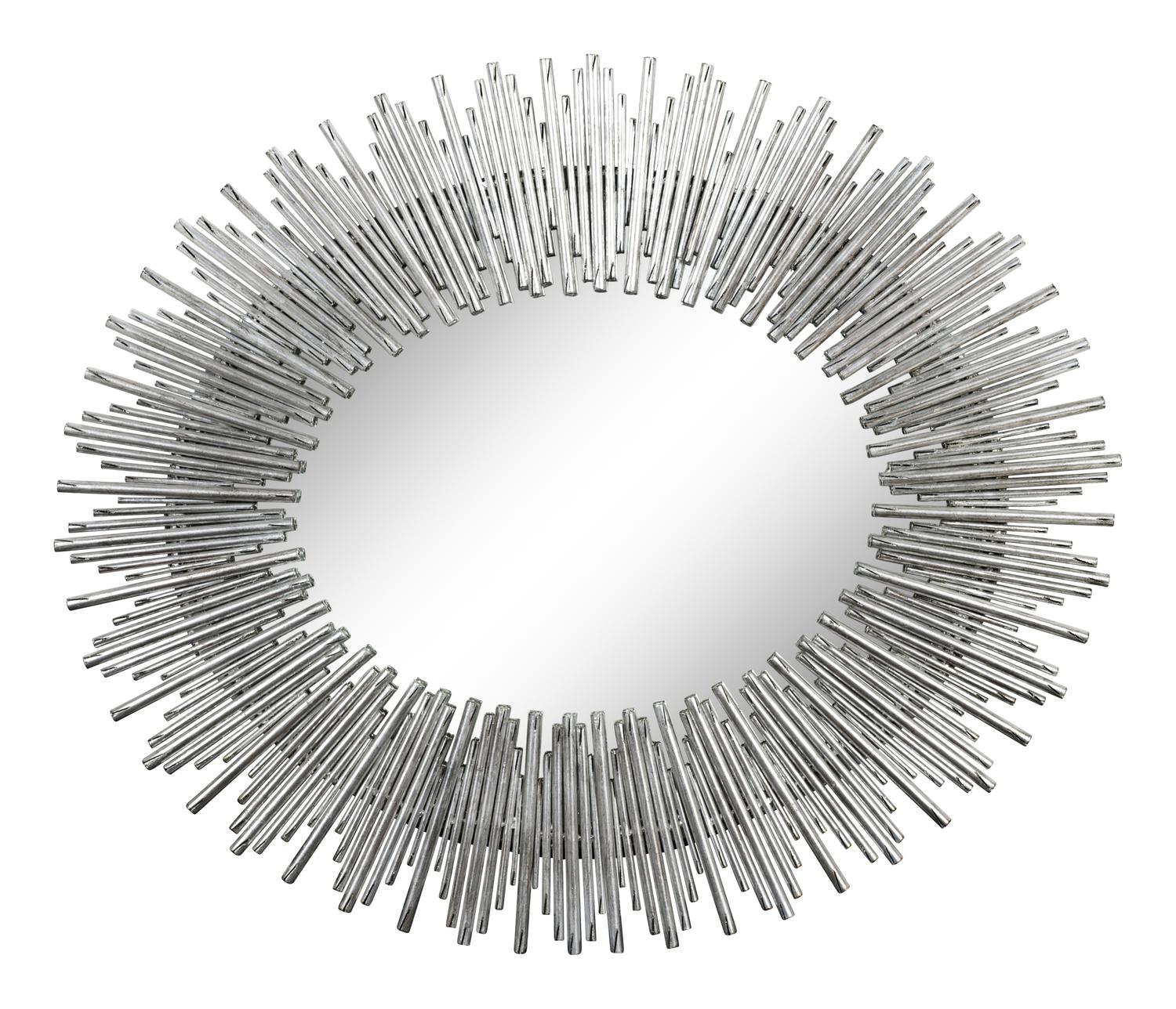 A Contemporary Silvered Sunburst Mirror