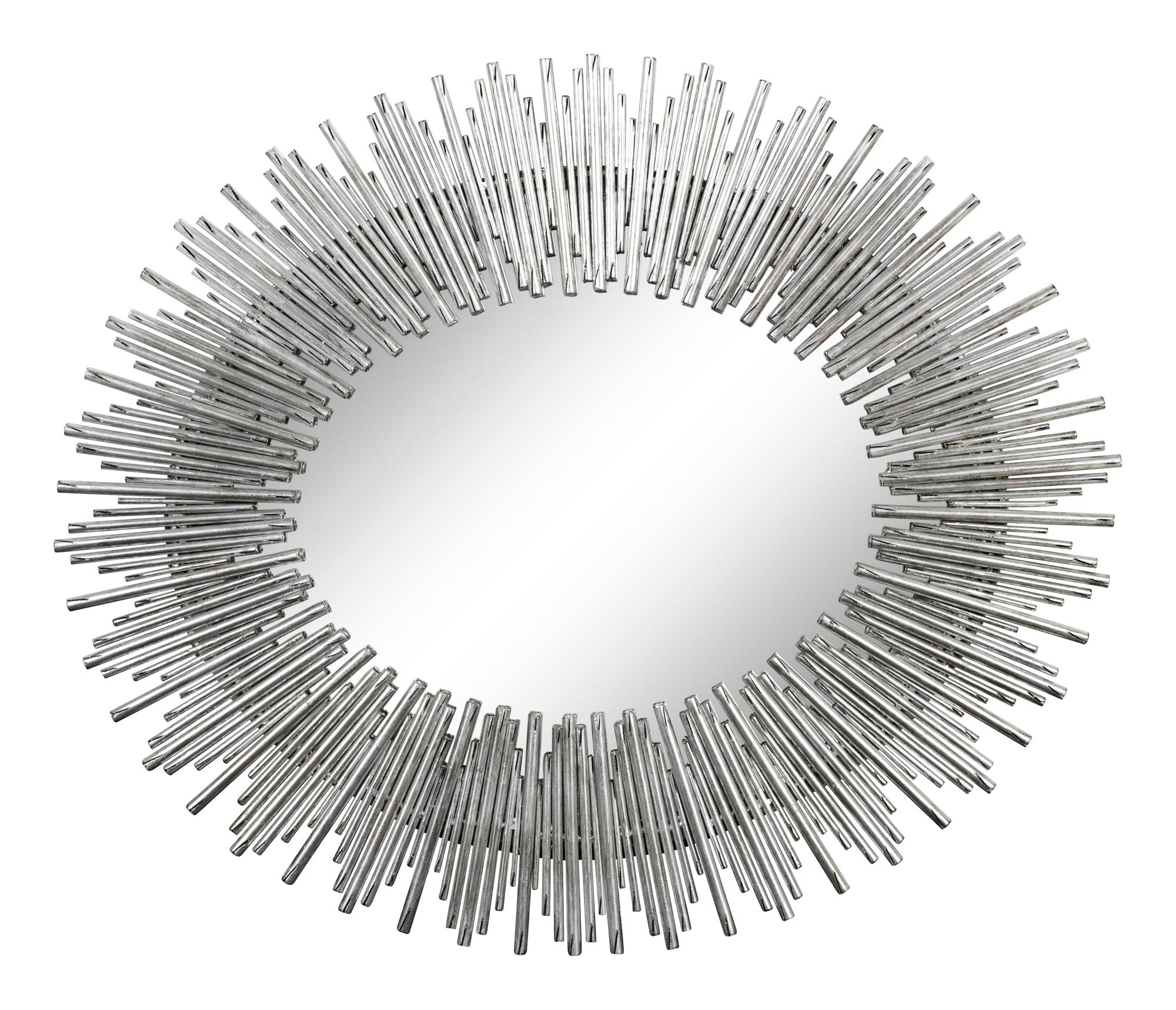 A Contemporary Silvered Sunburst Mirror