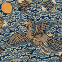 Two Pairs of Chinese Silk Brocade Civil Official's Rank Badges, 19th Century 清晚期 織錦文官補子兩對