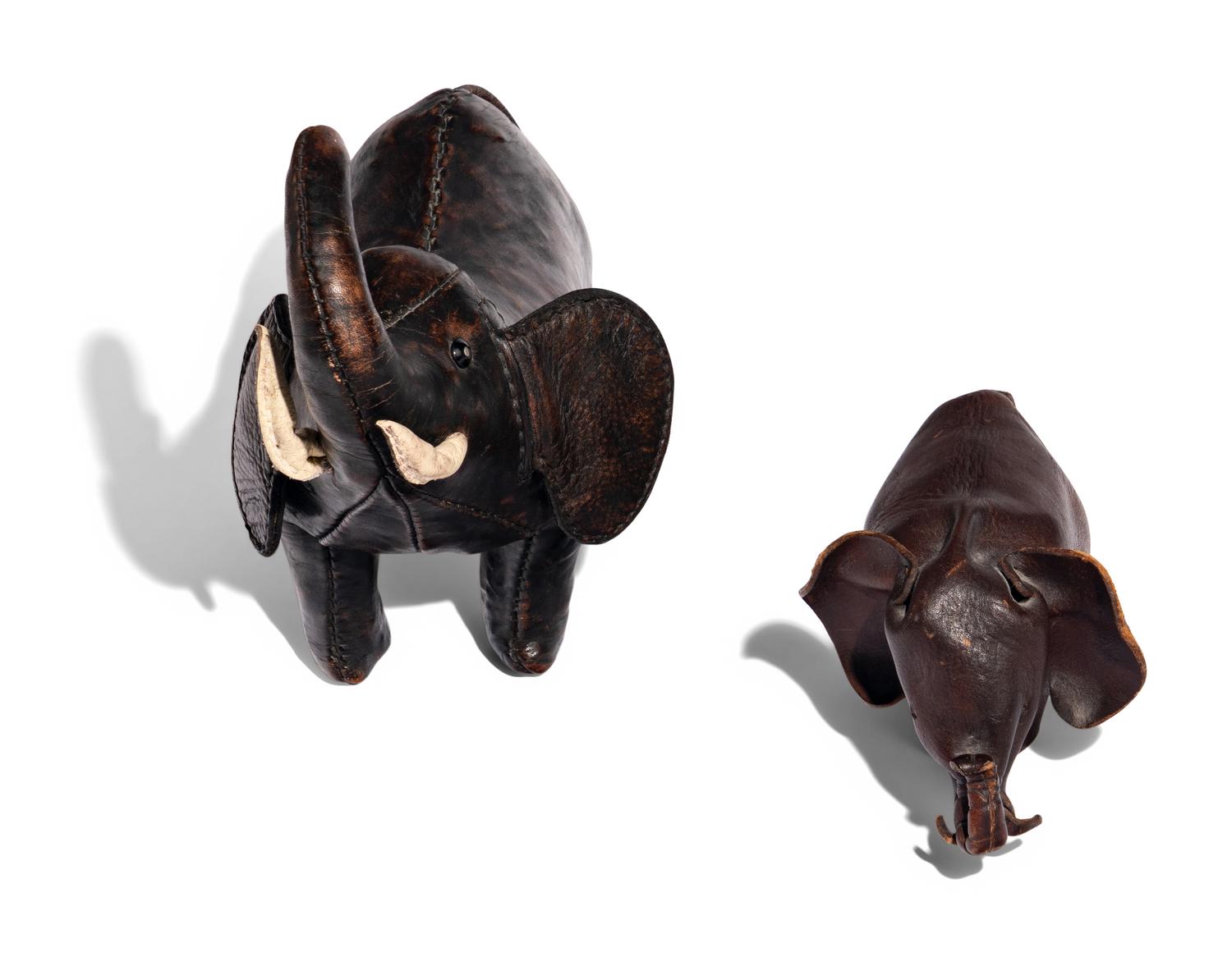 Two Leather Elephants