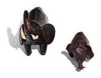 Two Leather Elephants
