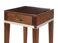A Pair of Art Deco Style Chrome Mounted Oak Nightstands