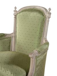 A Pair of Louis XVI Style Painted Bergères